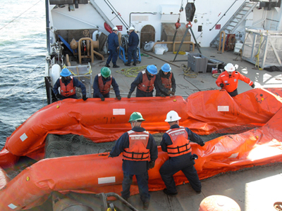 GST members deploy boom during SORS training